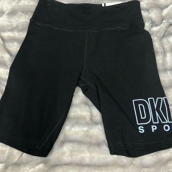 DKNY Women S High Waist Bike Shorts Black‎ Size Small - Picture 2 of 3